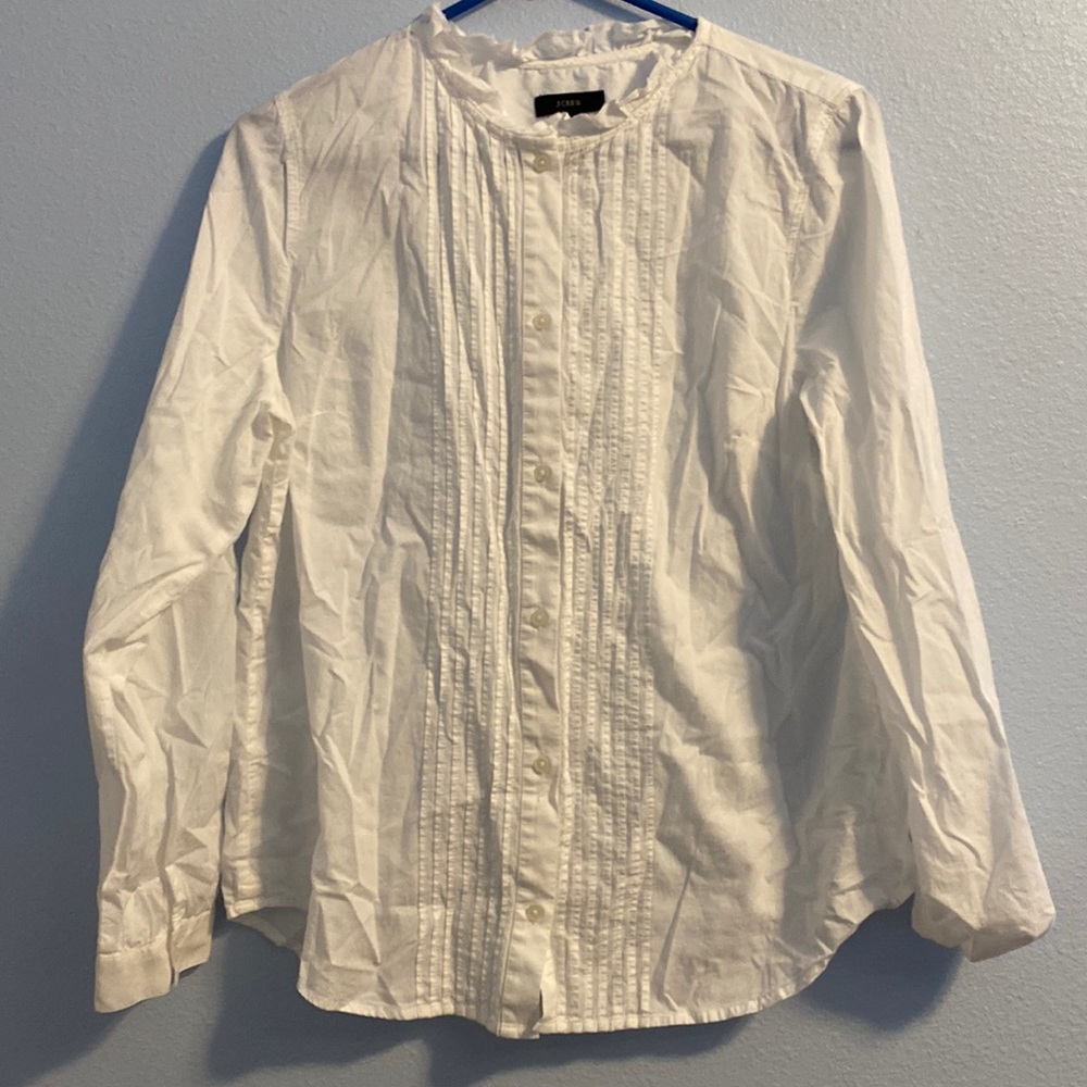 Ruffled J. Crew Button-Up Top
